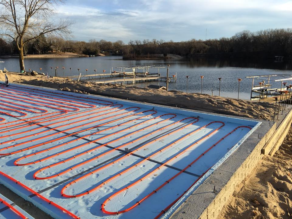 Radiant floor heating tubing install